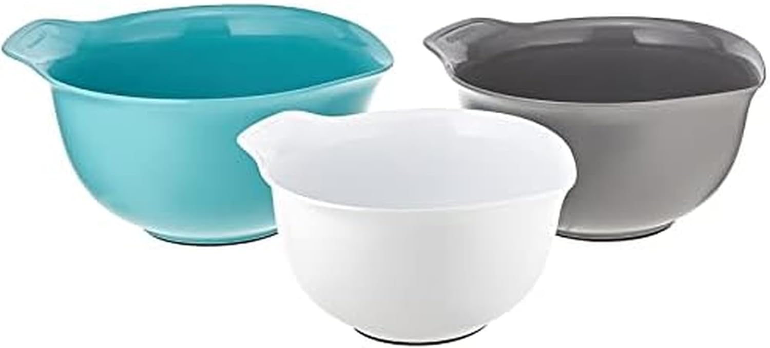 KitchenAid Universal 3-Piece Plastic Mixing Bowls Set with Pour Spout 