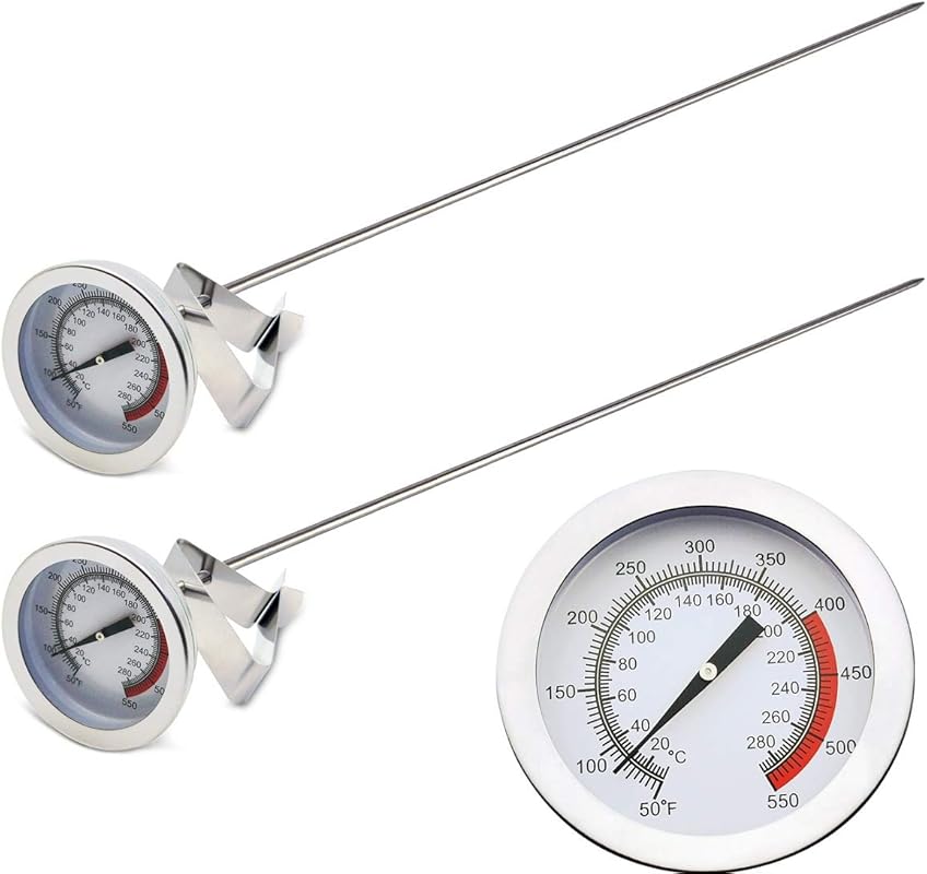 Efeng 2-Pack 15" Turkey Fryer Thermometer with Pot Clip for Deep Fryin