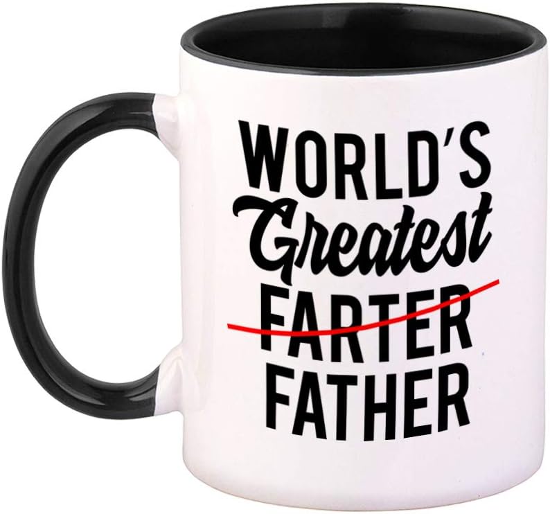 Colorful 11oz Ceramic 'World's Greatest Farter Father' Coffee Mug with