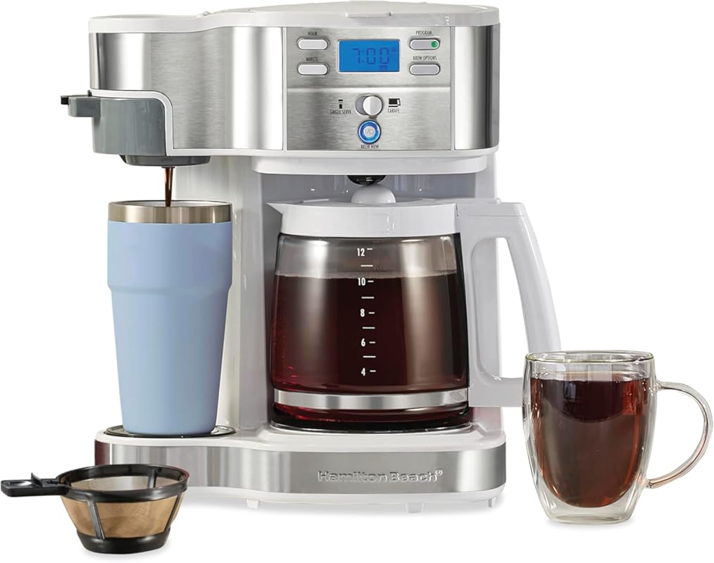Hamilton Beach 2-Way Programmable Coffee Maker, 12-Cup Glass Carafe & 