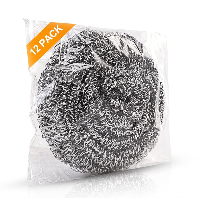 14-Pack Upgraded Premium Stainless Steel Wool Scrubbers for Heavy Duty