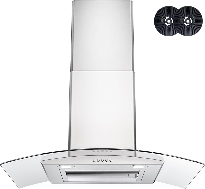 FIREGAS 30-Inch Wall Mount Range Hood 400 CFM Convertible 3-Speed Butt