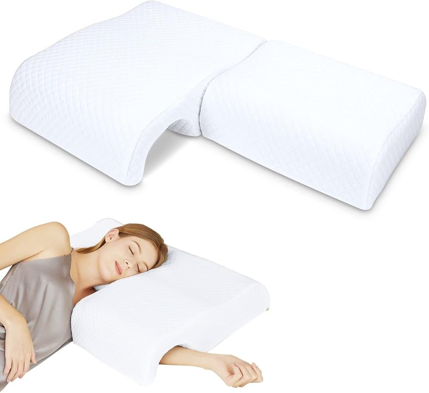 HOMCA Memory Foam Cuddle Pillow for Couples & Adults, Arm Hole for Sid