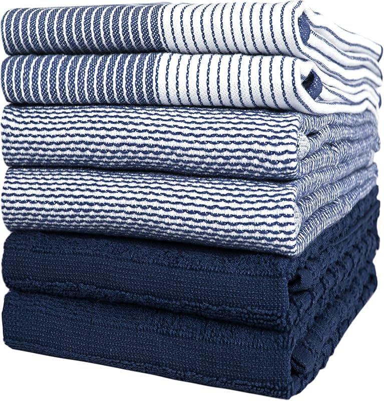 Premium Large Cotton Dish Towels, Highly Absorbent Flat & Terry Kitche