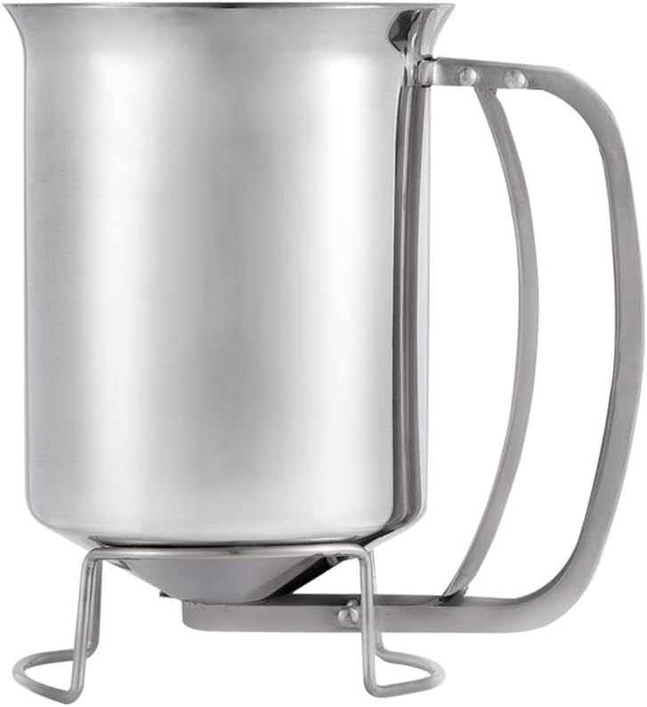 800ml Stainless Steel Pancake Batter Dispenser with Easy-Flow Spout & 