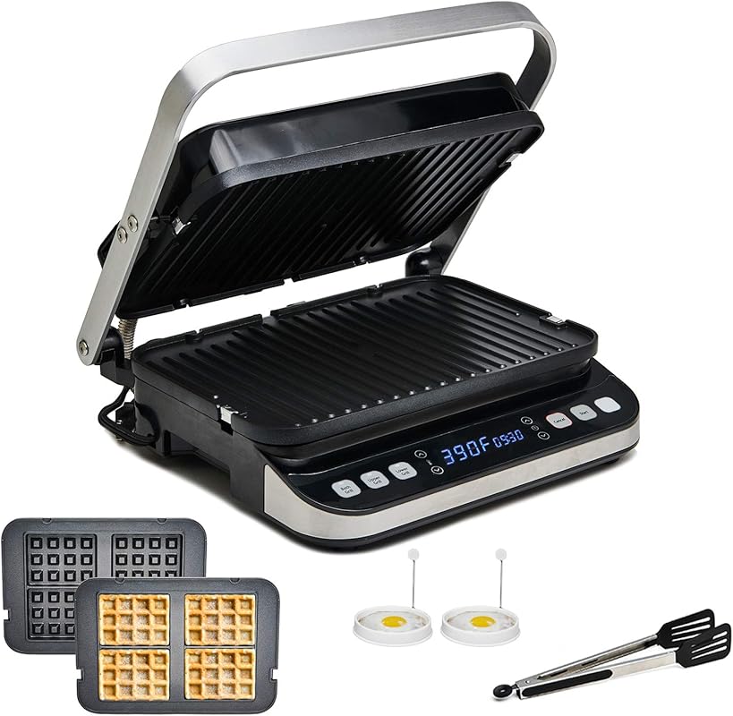 Yedi 6-in-1 Digital Indoor Grill, Panini Press, Waffle Maker & Griddle