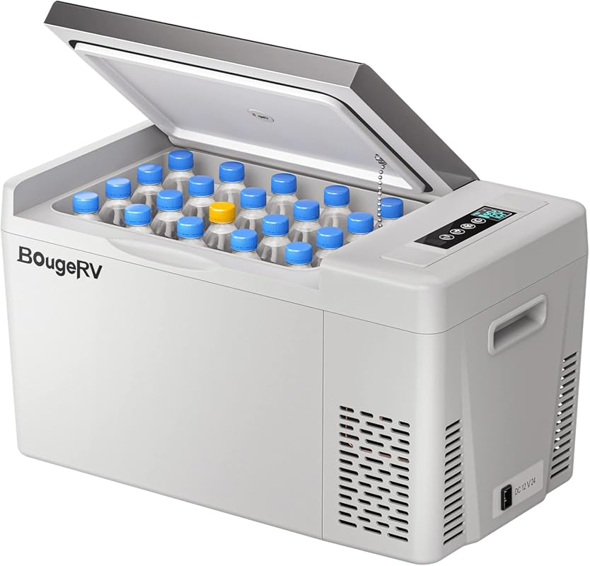 BougeRV 23QT Portable 12V Car Refrigerator Freezer, Compressor Cooler 