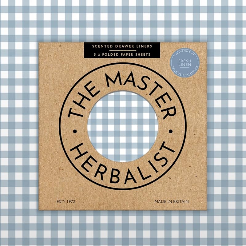 The Master Herbalist Fresh Linen Scented Drawer Liners, Duck Egg Blue 