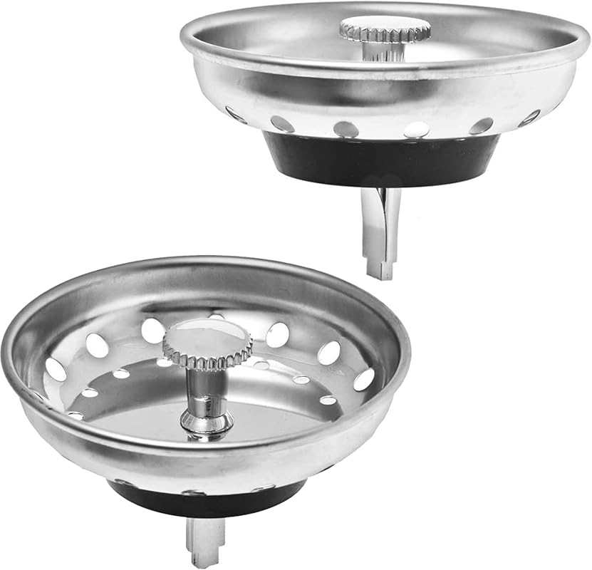 Hilltop Products 2-Pack Stainless Steel Kitchen Sink Strainer & Stoppe