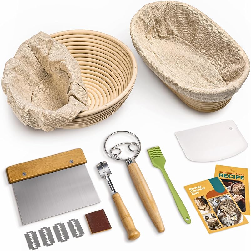 RORECAY Sourdough Bread Proofing Basket Set: 9