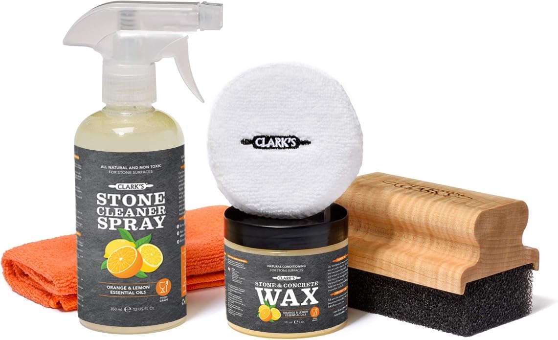 CLARK'S Natural Stone Daily Cleaner & Wax Care Kit for Soapstone, Slat