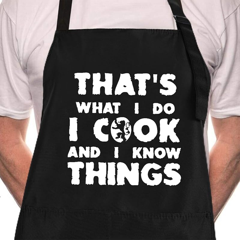 Rosoz Funny BBQ Black Chef Aprons for Men: 