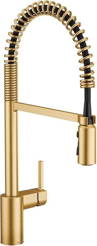 Moen Align Farmhouse Style High-Arc Pulldown Kitchen Faucet, Brushed G