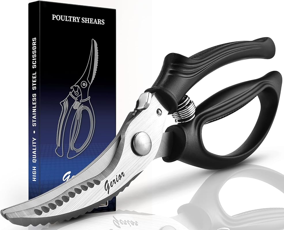Heavy Duty Poultry Shears: Spring-Loaded Kitchen Scissors for Cutting