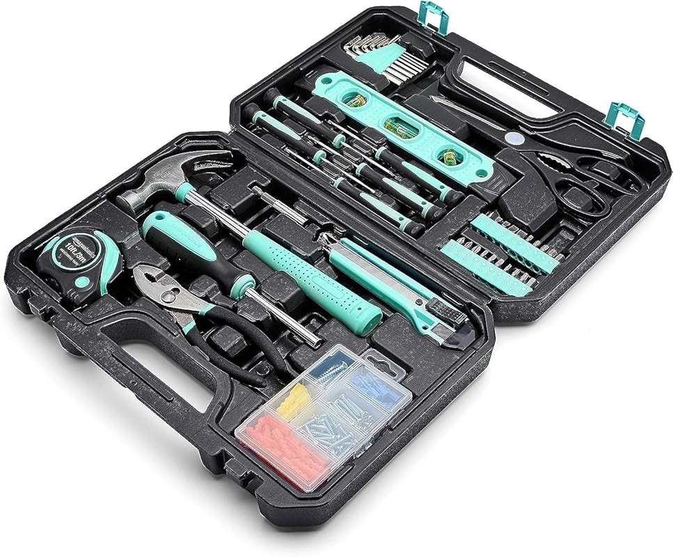 Amazon Basics 142-Piece Household Tool Kit, Hand Tools with Storage Ca