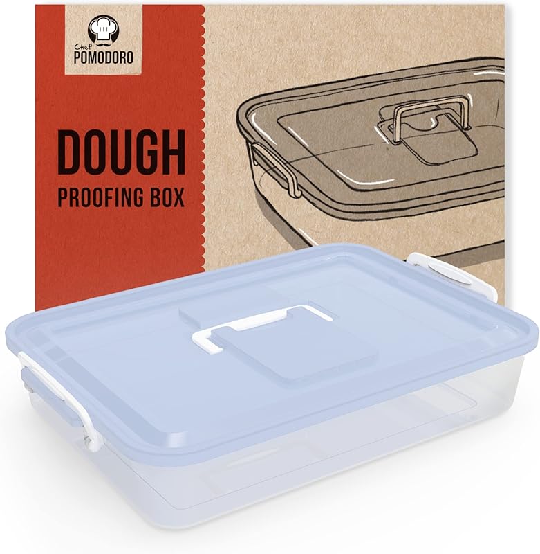 Chef Pomodoro 14x11 Pizza Dough Proofing Box with Lid, Fits 6 Balls, C