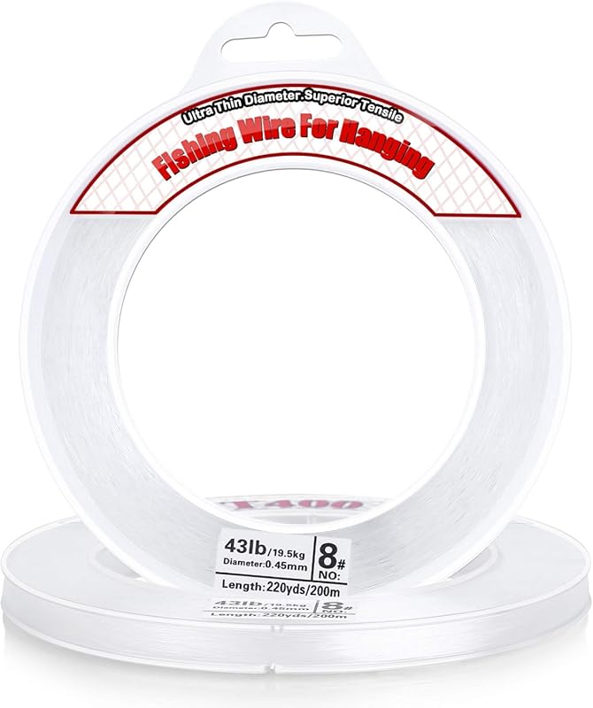 Acejoz 656FT Clear Invisible Nylon Fishing Line, Strong 40lb Wire for 