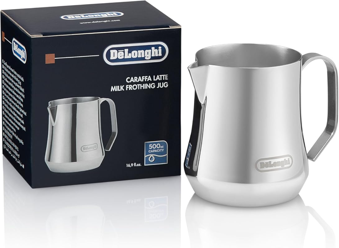 De'Longhi DLSC069 Stainless Steel Milk Frothing Pitcher, 17 oz Capacit