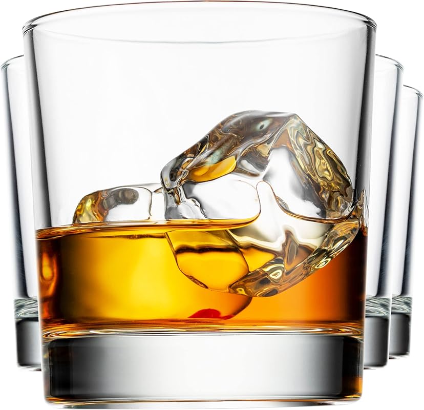 Godinger Old Fashioned Whiskey Glasses Set of 4 – Italian Made Drinkin