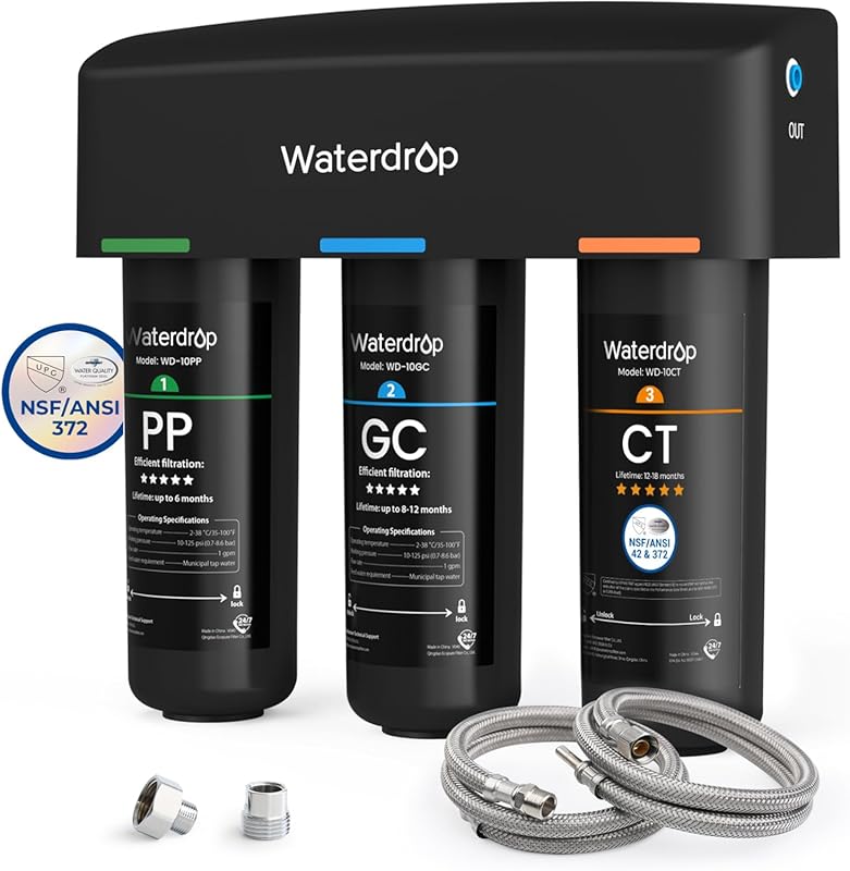 Waterdrop TSA 8-Layer Under Sink Water Filter System; NSF Certified, R