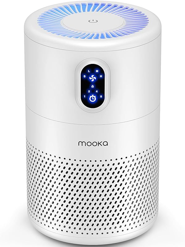 MOOKA B-D02L H13 True HEPA Air Purifier for Large Rooms, Eliminates Sm