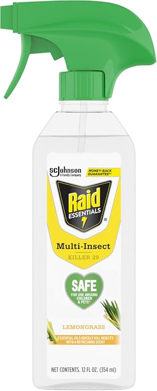 Raid Essentials Multi-Insect Killer Spray Bottle: Child & Pet Safe, Ef