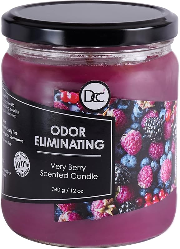 Very Berry Odor Eliminating Candle: Premium Soy Blend Neutralizes Pet,