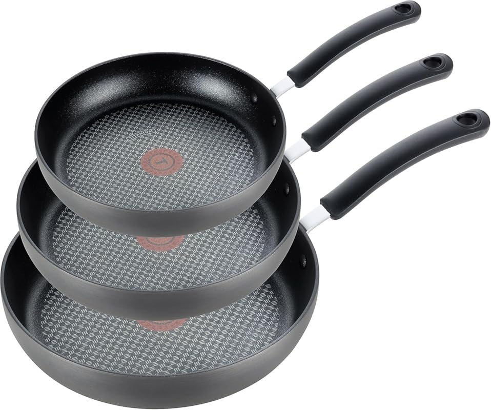 T-fal Ultimate Hard Anodized Nonstick 3-Piece Fry Pan Set, Oven Safe, 