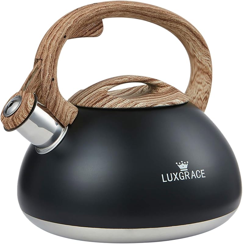s-p Black Whistling Tea Kettle, 2.2 Quart Stainless Steel Teapot for I
