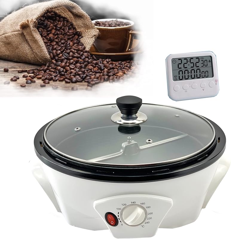 Electric 500g Coffee Bean Roaster Machine: Non-Stick with Timer, 0-240