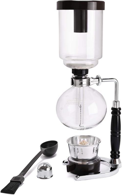 LUEUR 5-Cup Siphon Coffee Maker, Heat-Resistant Glass Vacuum Brewer wi