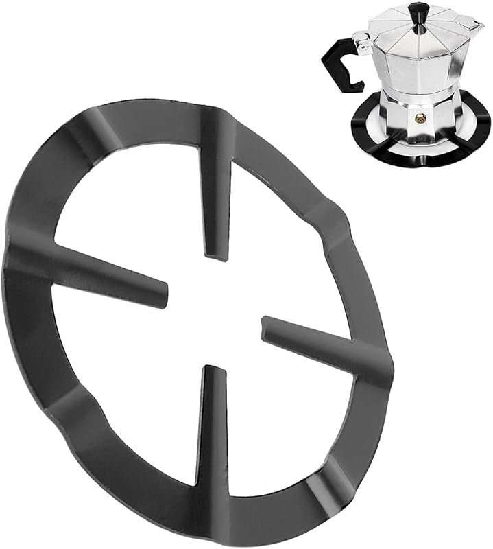 Agatige Cast Iron Wok Ring for Gas Stove, Black Moka Pot Holder & Burn