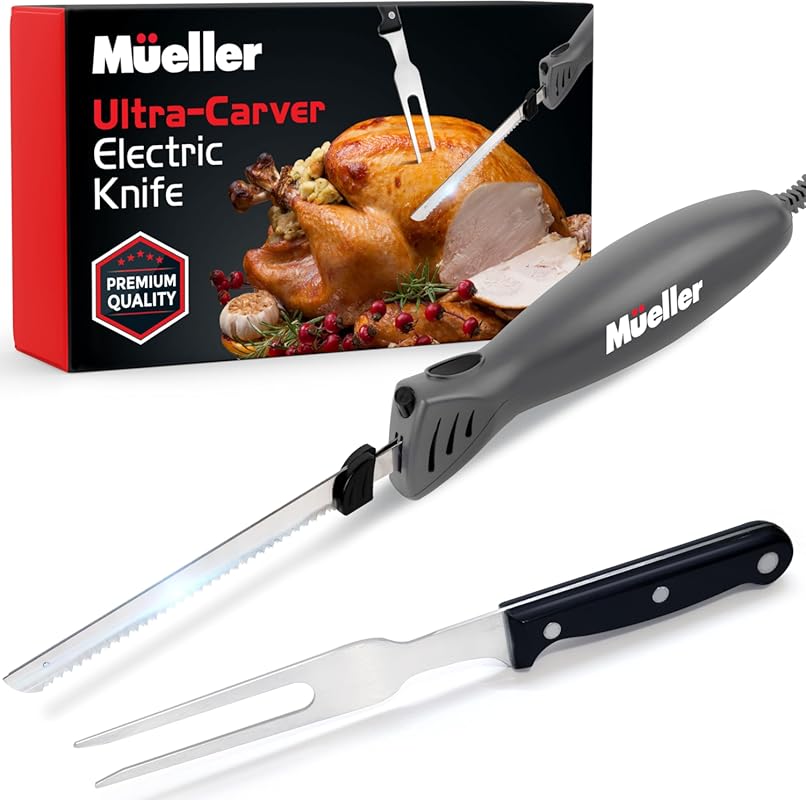 Mueller Ultra-Carver Electric Knife for Meat, Turkey & Bread, Stainles