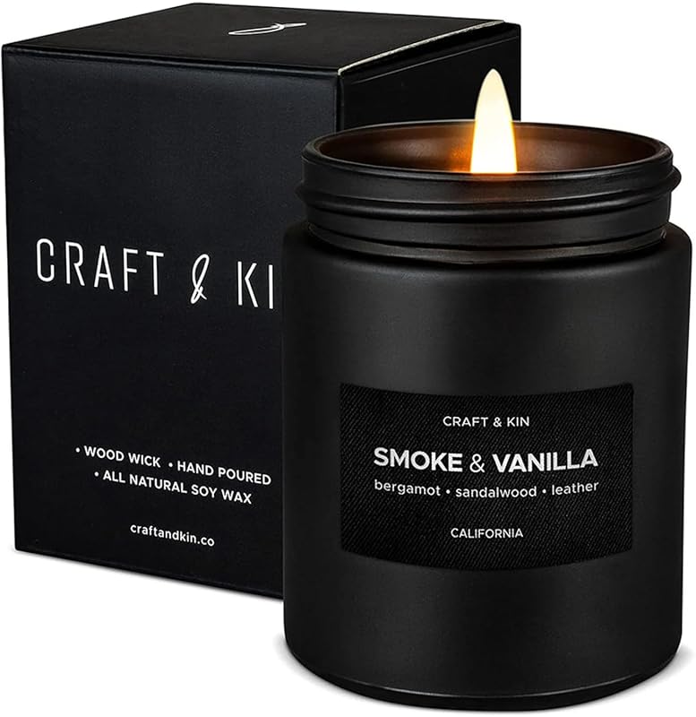 Craft & Kin Premium Black Soy Candle for Men