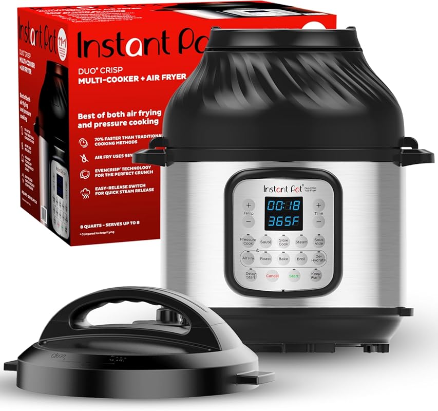 Instant Pot Duo Crisp 6 Quart 11-in-1 Air Fryer & Pressure Cooker: Mul