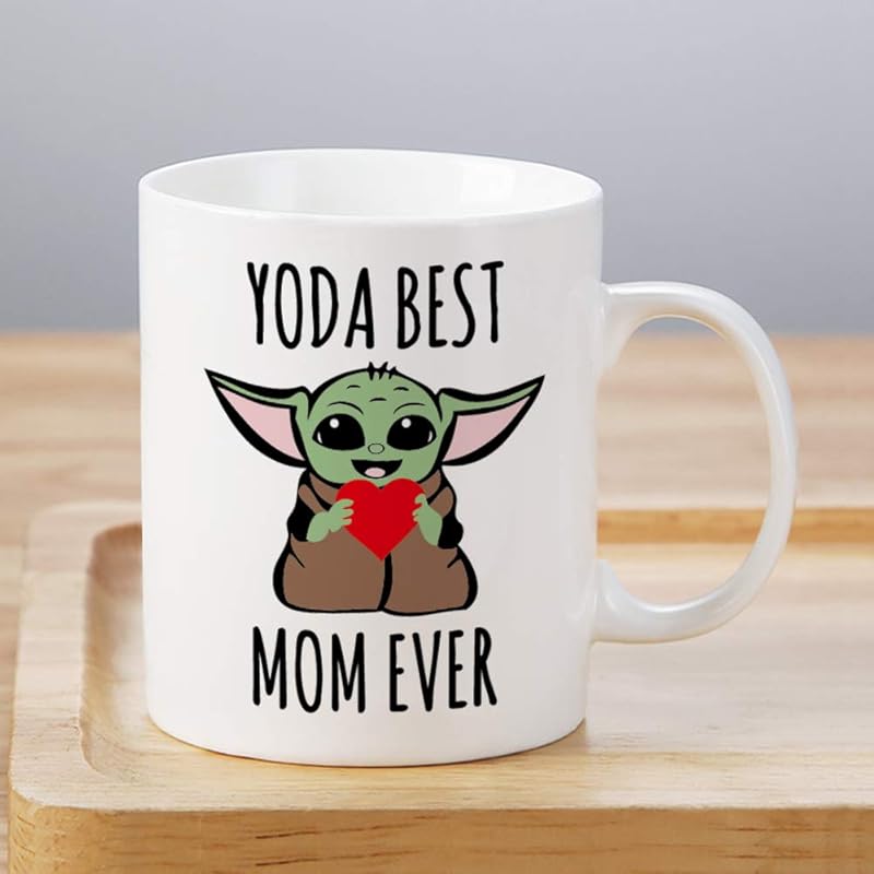LOZACHE 11oz Baby Yoda Best Mom Ever Coffee Mug - Perfect Mother's Day