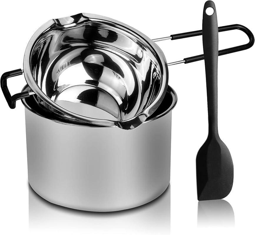 Stainless Steel Double Boiler Pot Set with Silicone Spatula for Meltin