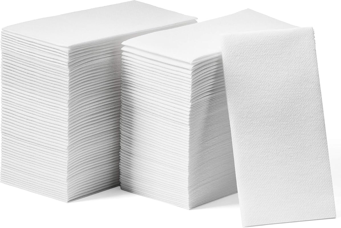 Disposable Linen-Feel Guest Hand Towels (300 Count) - Soft, Absorbent 