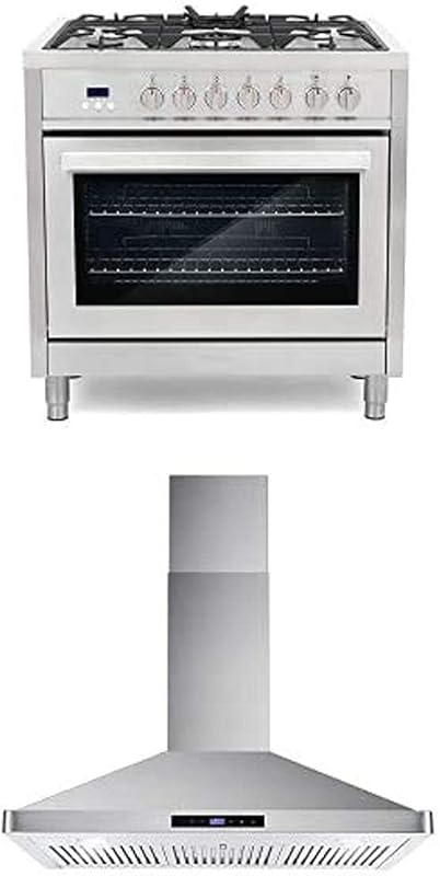 Cosmo 36" Appliance Package: Premium Dual Fuel Range COS-F965 & Wall M