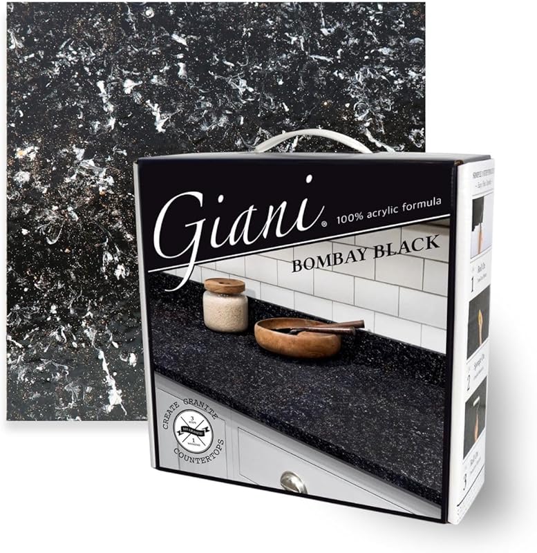 Giani Granite Countertop Paint Kit 2.0 - Bombay Black 100% Acrylic for