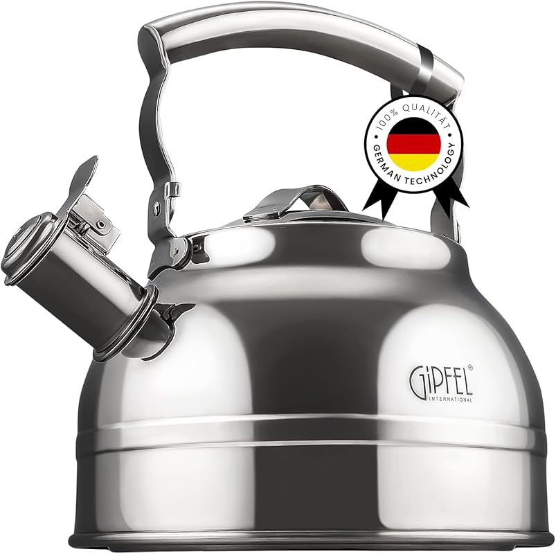 GIPFEL INTERNATIONAL 2.3QT Whistling Stovetop Tea Kettle, Food Grade S