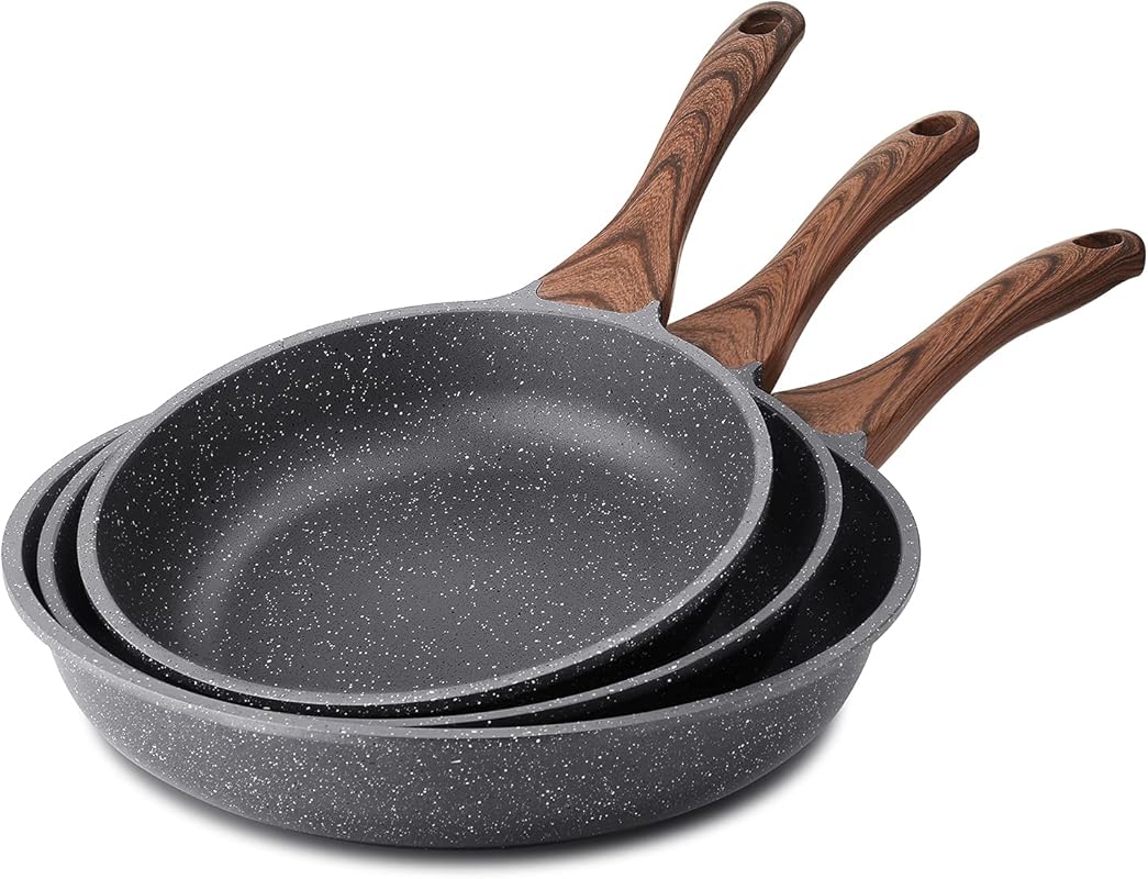 SENSARTE Swiss Granite Nonstick Frying Pan Skillet Set (3-Piece) for H