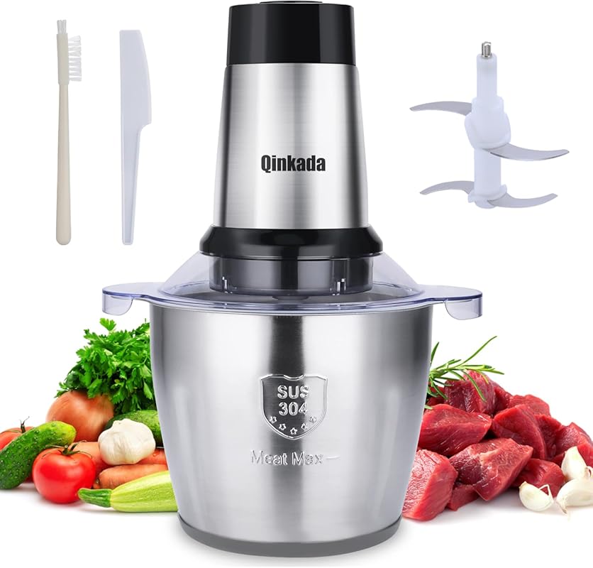 Powerful 500W Food Processor & Meat Grinder with 14-Cup Stainless Stee
