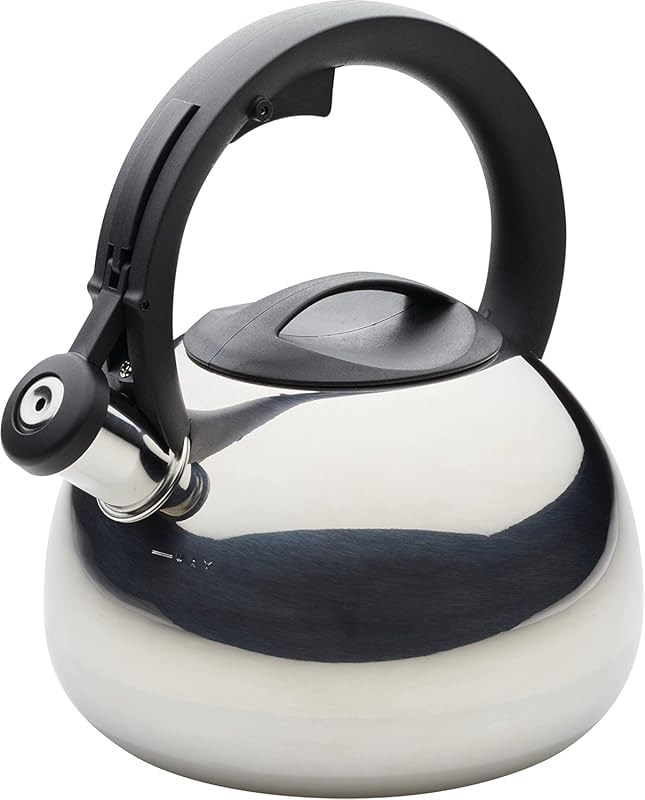 Farberware 2.3QT Stainless Steel Whistling Tea Kettle, Egg-Shaped Indu