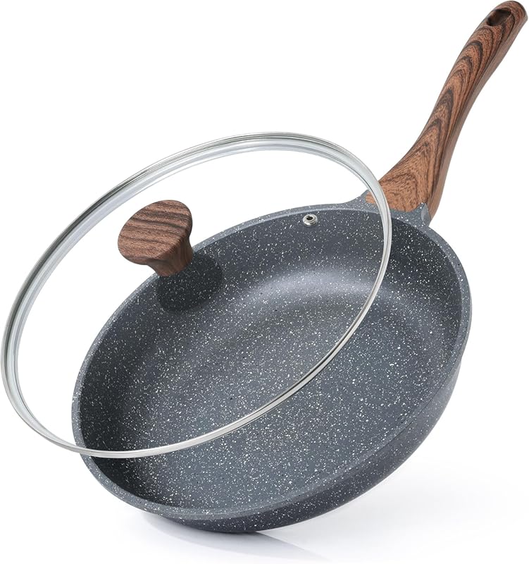 SENSARTE 8-Inch Nonstick Frying Pan Skillet with Glass Lid, Healthy PF