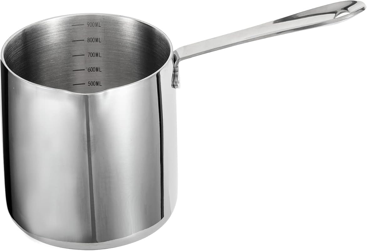 IMEEA 18/10 Tri-Ply Stainless Steel Milk & Butter Warmer Pot, Turkish 