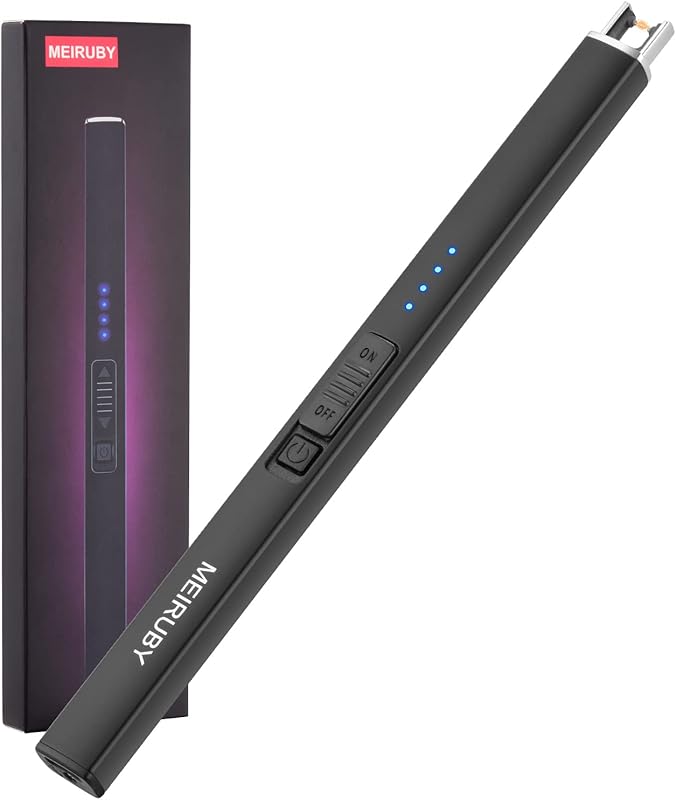 MEIRUBY Electric Candle Lighter, Long USB Rechargeable Windproof Flame