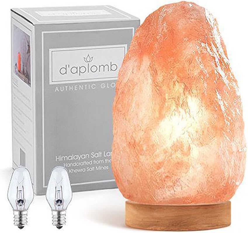 d'aplomb Large 12 lbs Authentic Himalayan Salt Lamp, Hand-Carved Natur