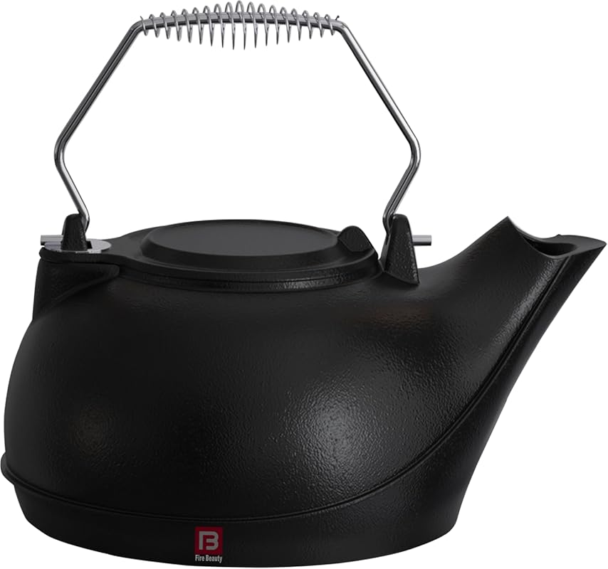 Fire Beauty Cast Iron Humidifying Kettle, Stove Humidifier with Chrome