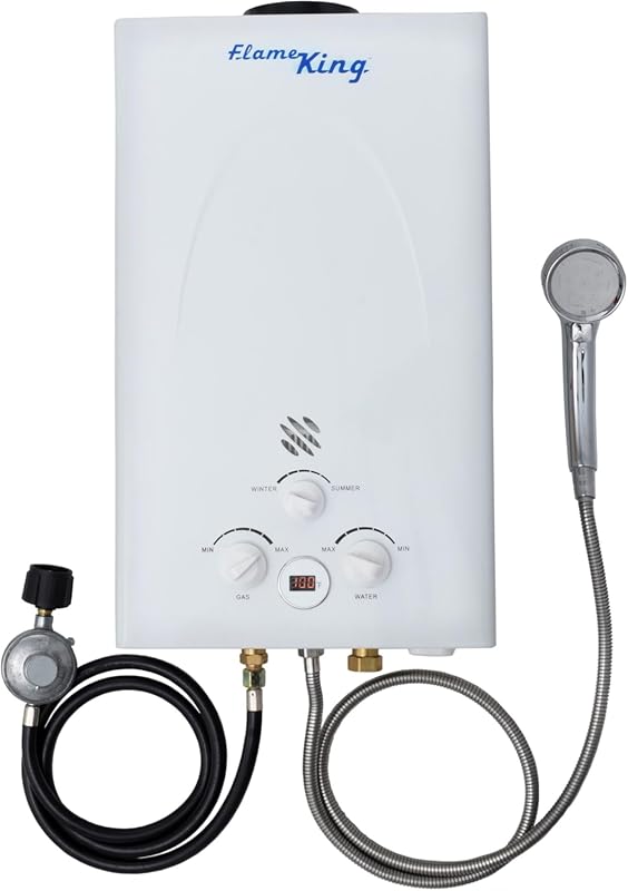 Flame King Portable Propane Tankless Water Heater 10L 2.64 GPM, 68,000